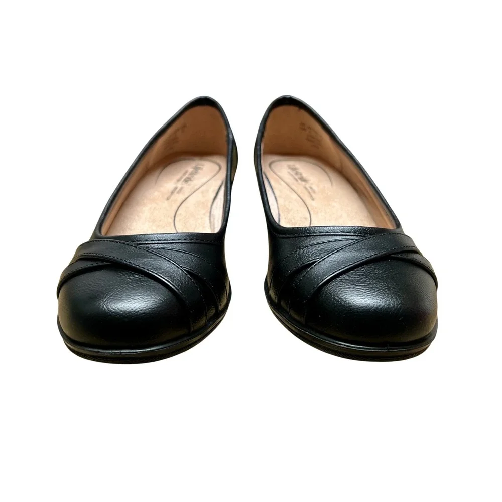 LifeStride I-Loyal Black Tumble Wedge Pumps Womens 10W Soft System‎ NEW Comfort